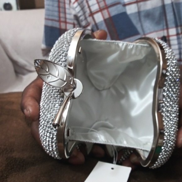 Silver apple shaped. Clutch purse - Picture 2 of 4
